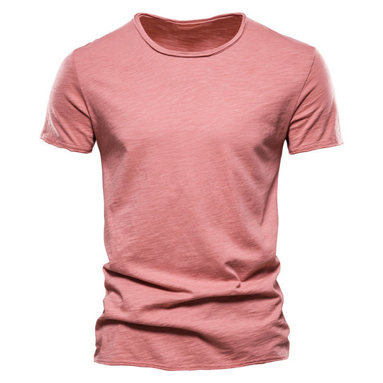 Herren nan leichtes Baumwollshirt mit Rundhalsausschnitt und schlanker Passform R&B