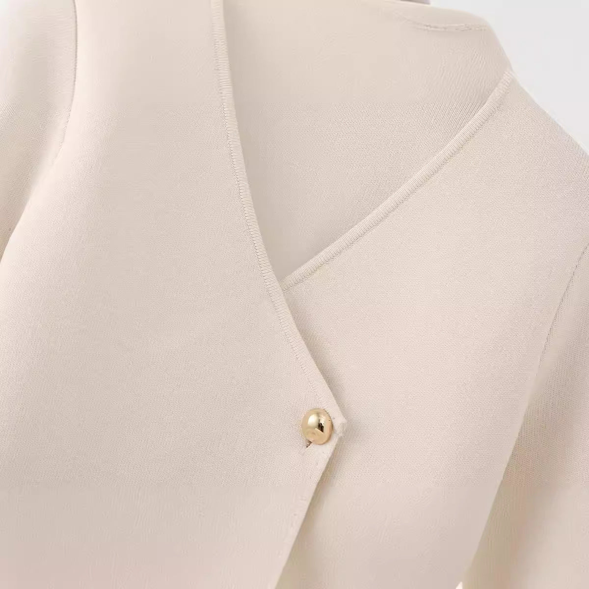 Damen elegante Wickeljacke mit Knopfdetails R&B