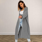 Damen Langer gestrickter Cardigan mit lässigem Schnitt und strukturierter Textur R&B