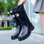 Damen Hochwertige und Stylische Gummistiefel mit Verstellbarem Schnürsystem R&B