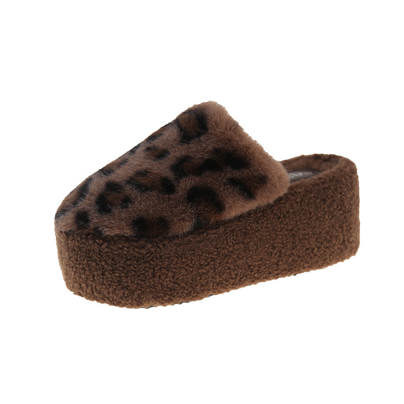 Damen Flauschige Mokassins mit Leopardenmuster R&B