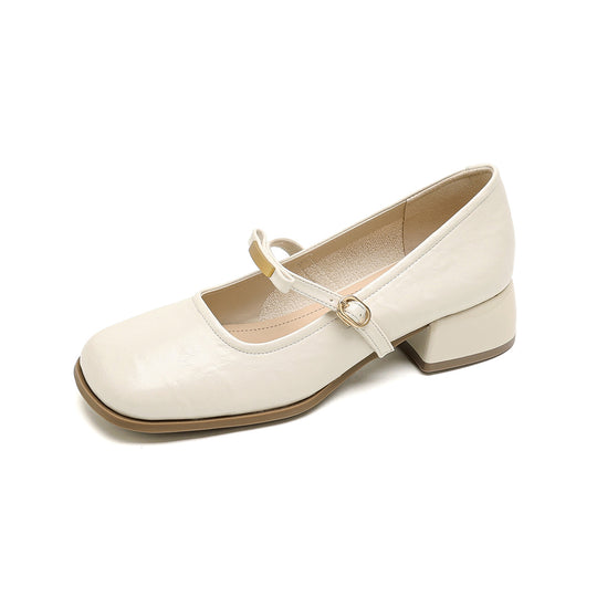Damen Ballerinas mit elegantem Riemchen und modischem Blockabsatz R&B