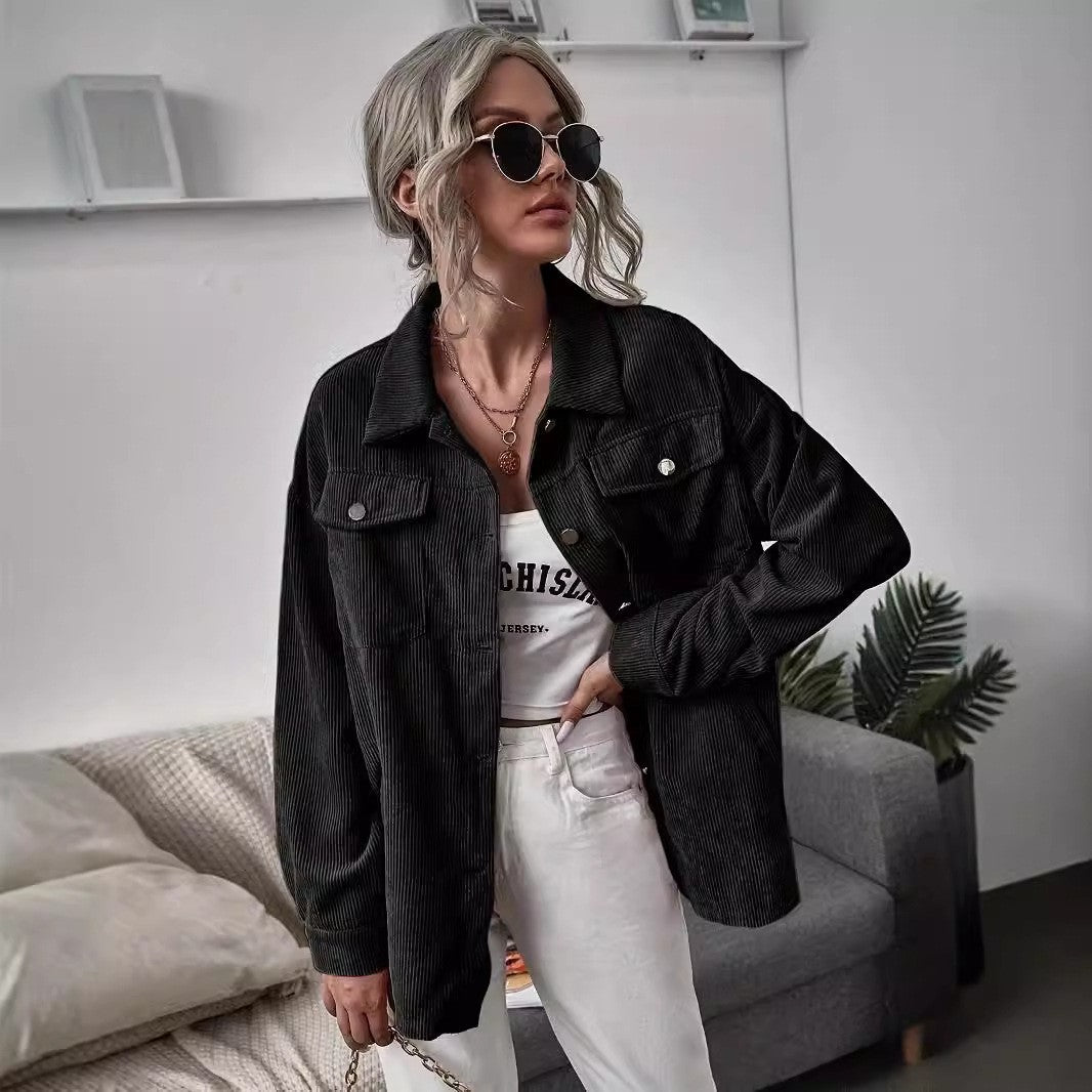 Damen Cordjacke mit modernem Schnitt und praktischen Taschen R&B