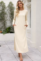 Damen Maxikleid mit lässiger Knopfleiste und animalischen Mustern R&B