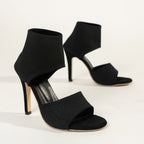 Damen High-Heel Sandalen mit elastischem Knöchelbereich und geschwungenem Design R&B