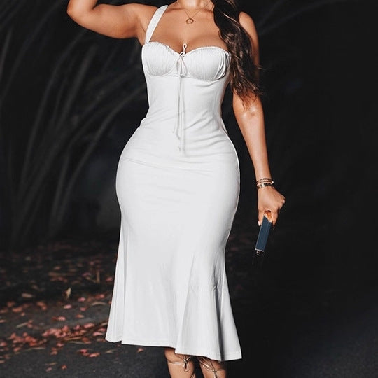 Damen Elegantes Maxikleid mit raffinierten Trägerdetails und figurbetonter Silhouette R&B