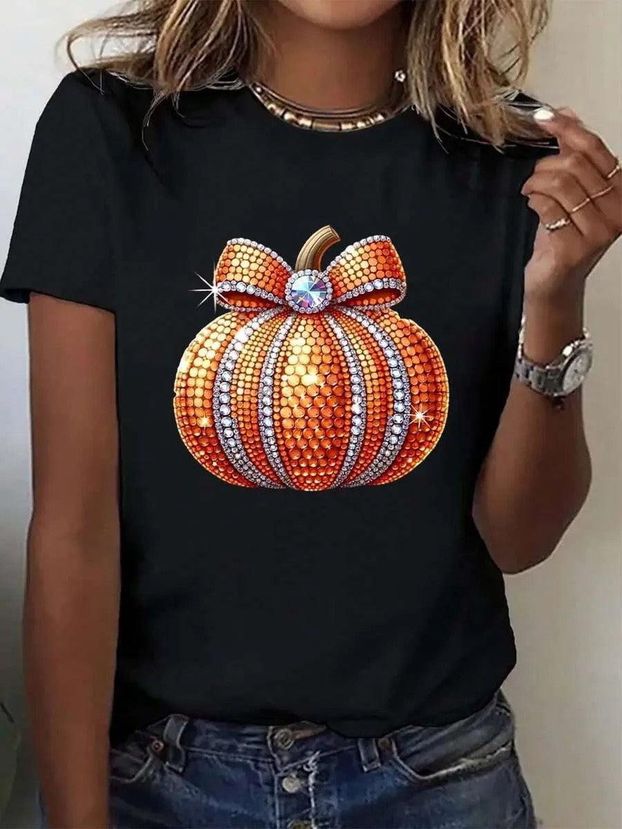 Damen T-Shirt mit stylischem Kürbis-Motiv und aufregendem Animal-Print R&B