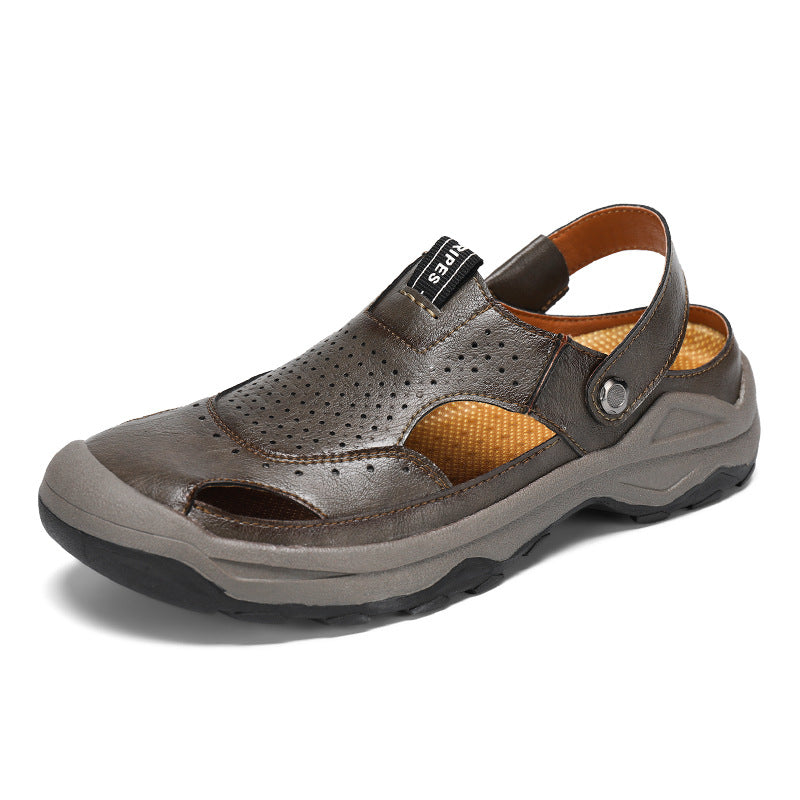 Damen Sommerliche Leder-Sandalen mit atmungsaktivem Design R&B