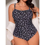 Damen Einteiler Badeanzug mit floralem Design und figurformendem Schnitt R&B