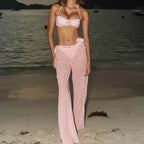 Damen Bikini mit dekorativem Blumenmotiv und eleganten Schnürungen R&B