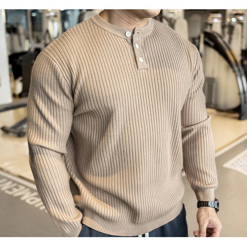Herren Langarm Pullover mit strukturiertem Rippenstrick R&B
