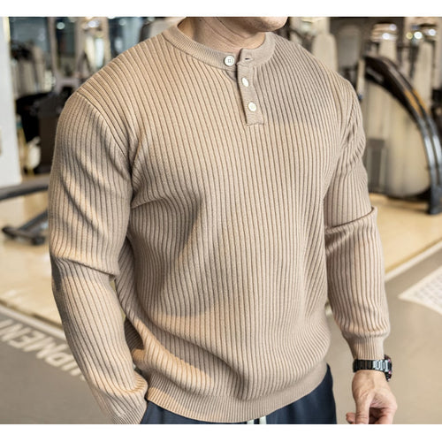 Herren Langarm Pullover mit strukturiertem Rippenstrick R&B