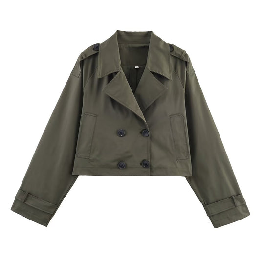Damen modische cropped Trenchjacke R&B