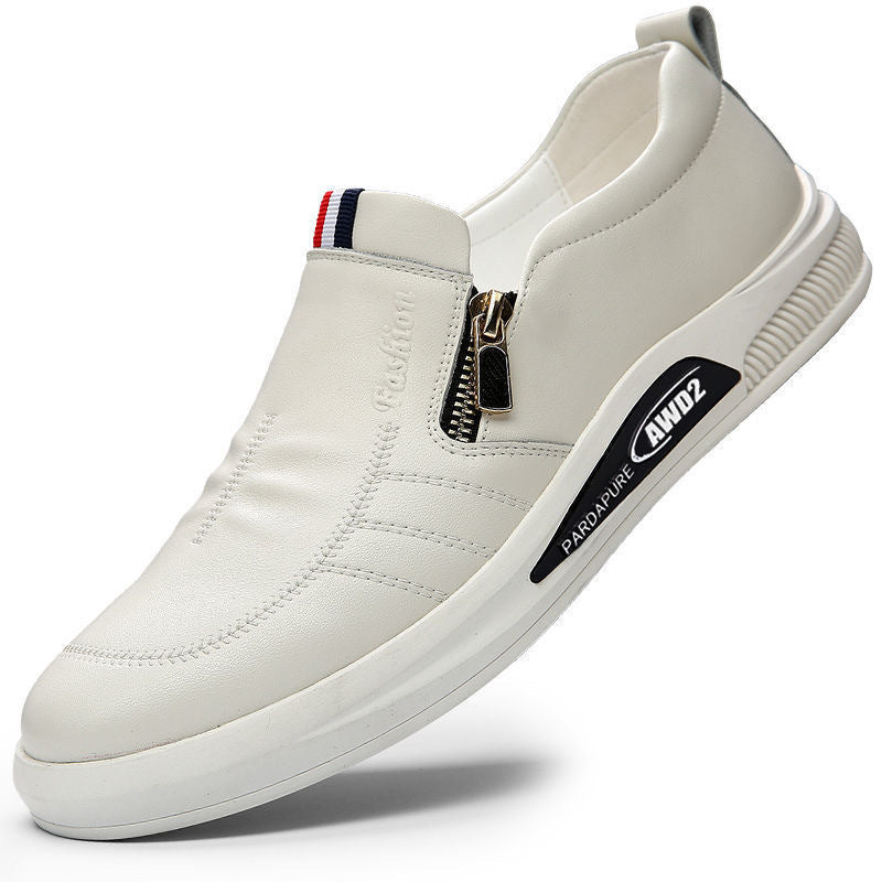 Herren Komfortable Slip-On Leder-Sneaker mit dezentem Reißverschluss und flexiblem Sohlenprofil R&B
