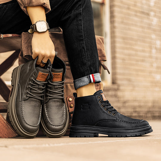 Damen Hochwertige und strapazierfähige Schnürboots aus Kunstleder R&B