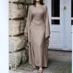 Damen Elegantes Maxikleid mit weiten Ärmeln und lockerem Schnitt R&B