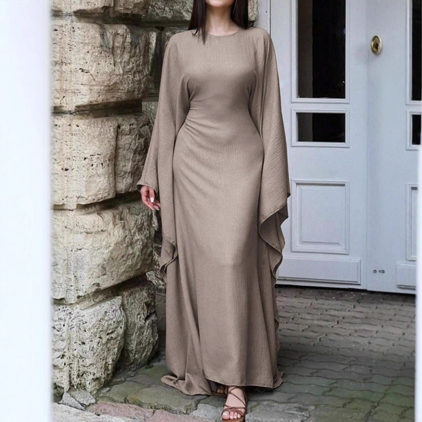 Damen Elegantes Maxikleid mit weiten Ärmeln und lockerem Schnitt R&B