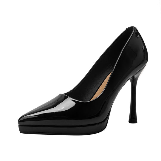 Damen stilvolle spitze High Heels mit glänzender Oberfläche R&B