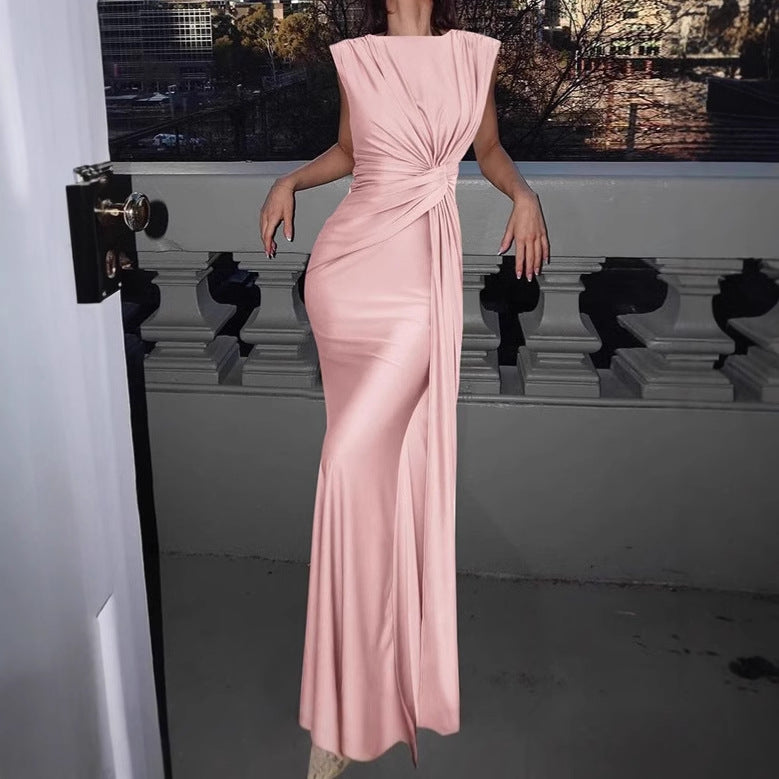 Damen Elegantes Wickel-Maxikleid mit seitlichem Rüschendetail R&B