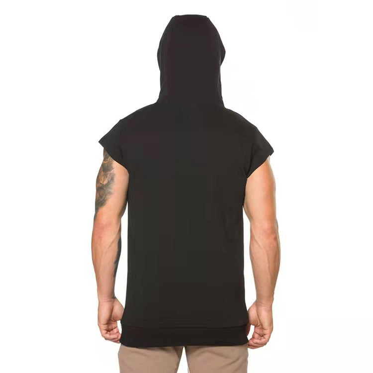 Herren Kapuzen-T-Shirt mit Ärmelloses Design und praktischer Fronttasche
