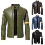 Herren Lederjacke mit Stehkragen