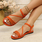 Damen Sandalen mit elegantem Cross-Riemendesign und bequemer Laufsohle R&B