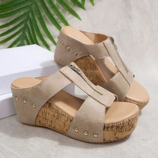 Damen Wedge-Sandaletten mit stilvollem Riemendesign R&B