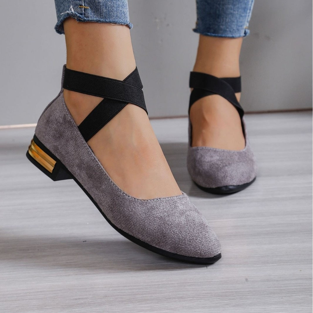 Damen Elegante Ballerinas mit elastischem Riemchen R&B