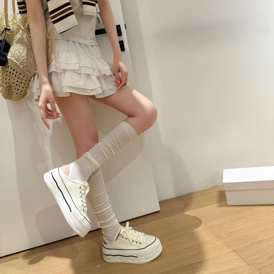 Damen Sneaker mit erhöhtem Plateau und bequemer Schnürung R&B
