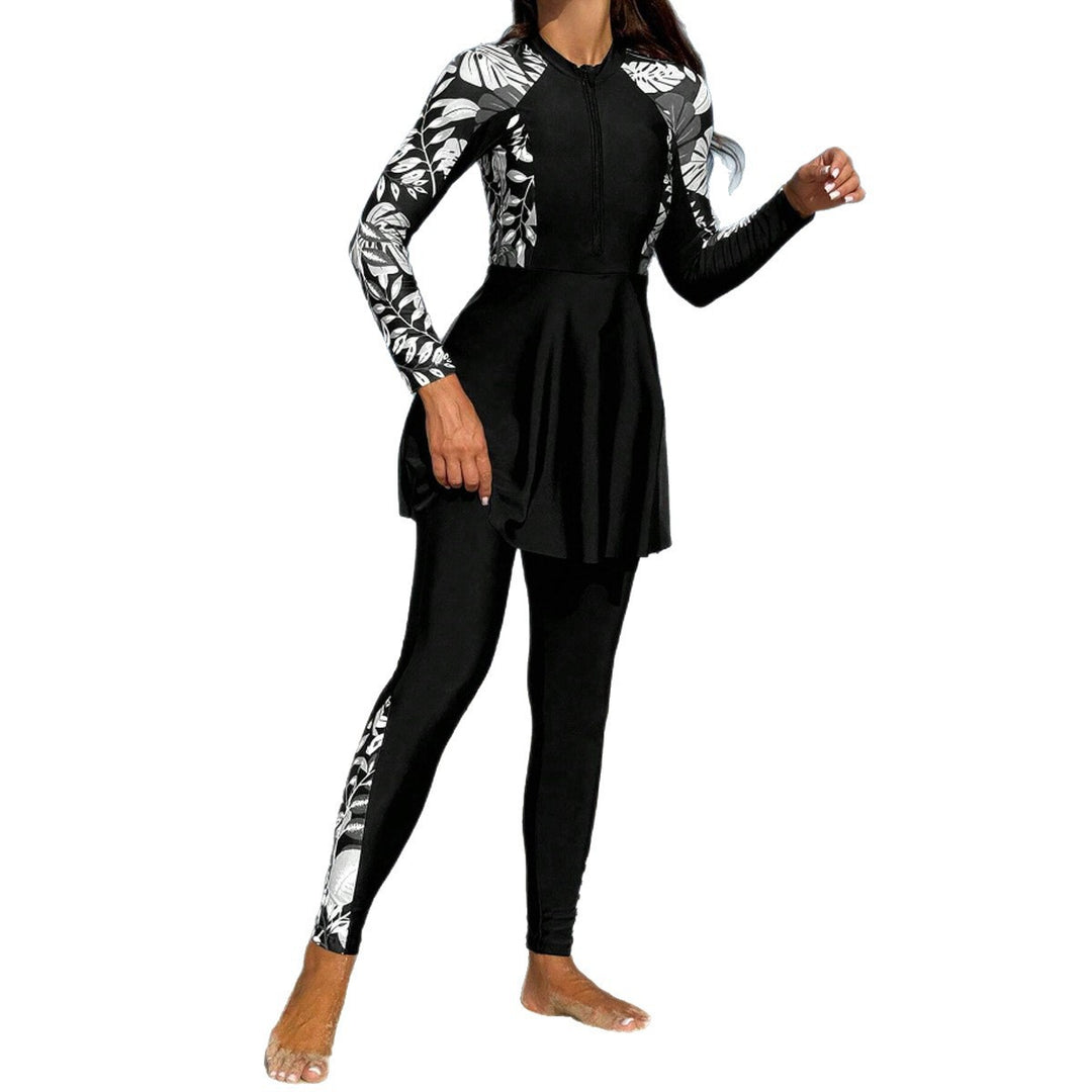 Damen Surfanzug mit Rockteil und langärmligem Design R&B