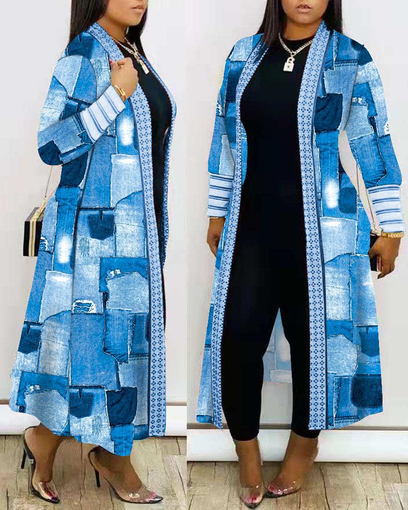Damen modische lange Jacke R&B