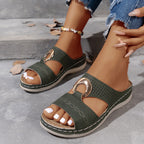 Damen Riemchen-Sandalen mit modischem Lochmuster und eleganter Applikation R&B