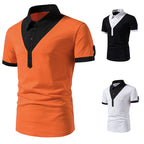 Herren Poloshirt mit modernem V-Ausschnitt und kontrastierenden Akzenten