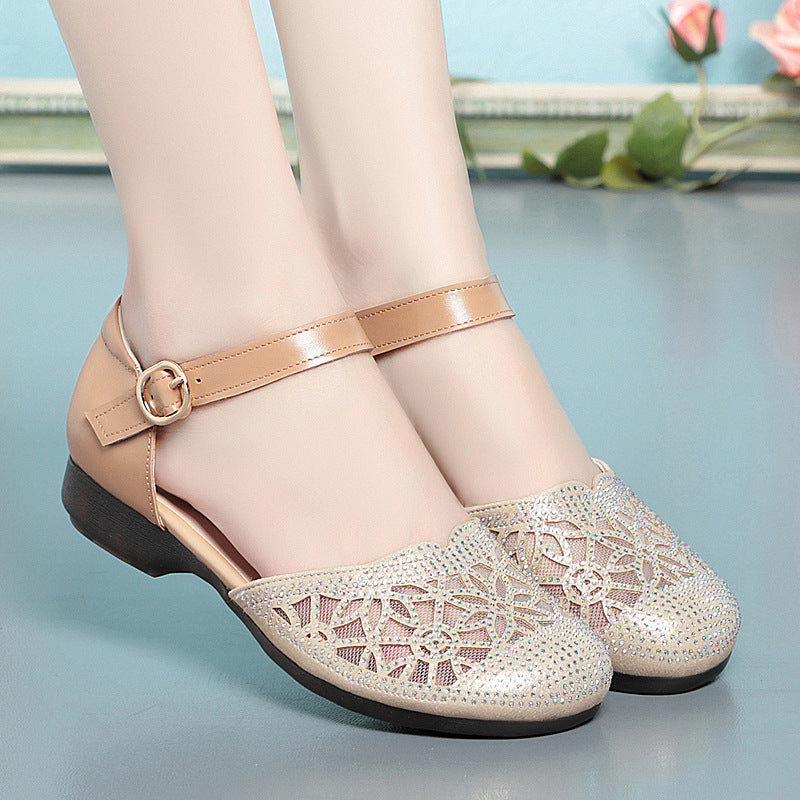 Damen Ballerinas mit funkelndem Strass und eleganter Riemchen-Detail R&B