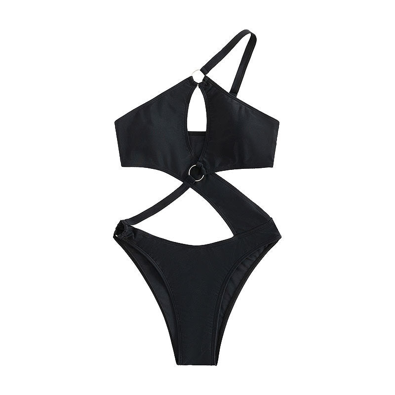 Damen Einteiliger Badeanzug mit modischem Cut-Out-Design und verstellbaren Trägern R&B