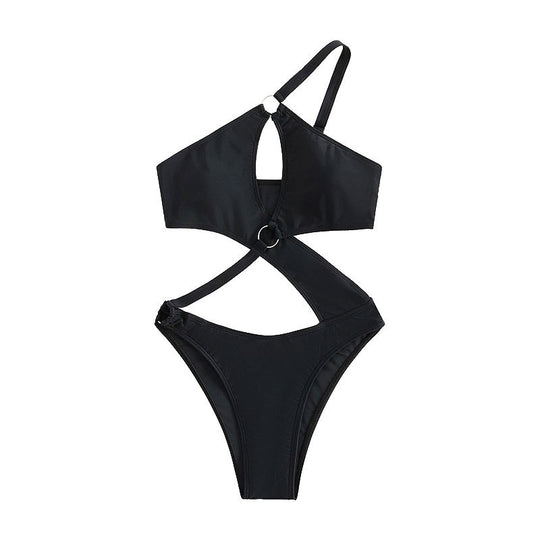 Damen Einteiliger Badeanzug mit modischem Cut-Out-Design und verstellbaren Trägern R&B