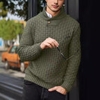 Herren Strickpullover mit Strukturiertem Muster und Modernem Stehkragen R&B
