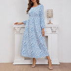 Damen Maxikleid mit Blumenmuster und Taillierung R&B