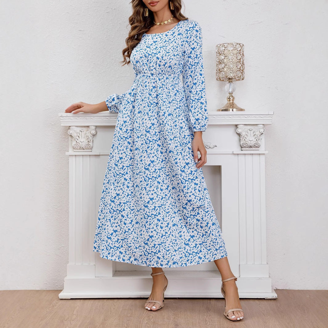 Damen Maxikleid mit Blumenmuster und Taillierung R&B