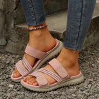 Damen bequeme Slipper mit verstellbarem Riemendesign und rutschfester Sohle R&B
