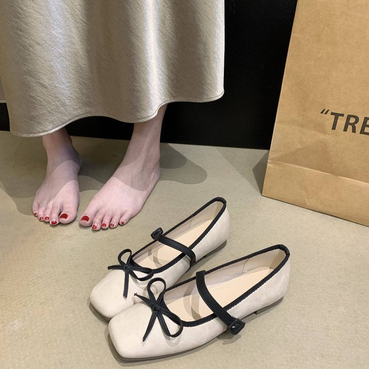 Damen elegante Mary Jane Ballerinas mit modischem Schleifenakzent R&B