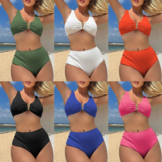 Damen Hochgeschnittener Bikini mit modischem Design R&B