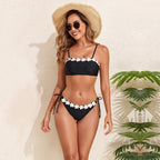 Damen Bandeau-Bikini-Set mit floralem Akzent und verstellbaren Trägern R&B