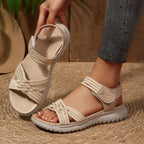 Damen Freizeitsandalen mit geflochtenem Riemen und rutschfester Sohle R&B