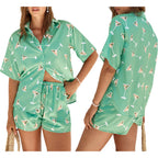 Damen Schlafanzug mit trendy Cocktail-Motiv R&B
