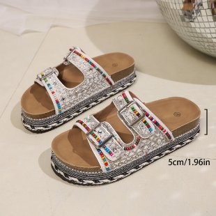 Damen modische Pantoletten mit Schmuckdetails R&B
