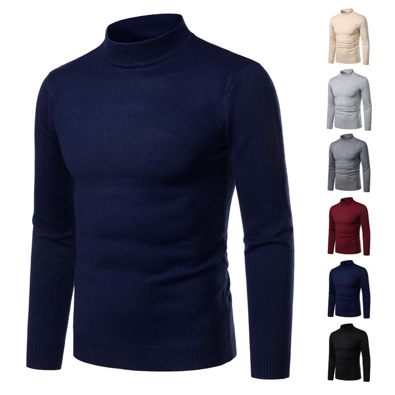 Herren warme Rollkragenpullover aus feinem Strickmaterial R&B