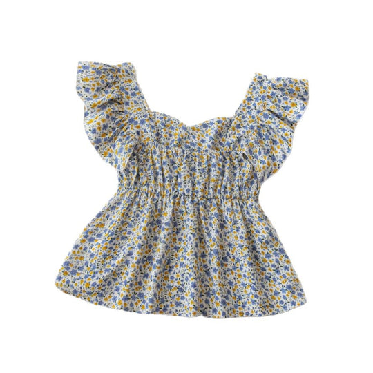 Damen Blumenbluse mit Rüschendetails und fließendem Schnitt R&B