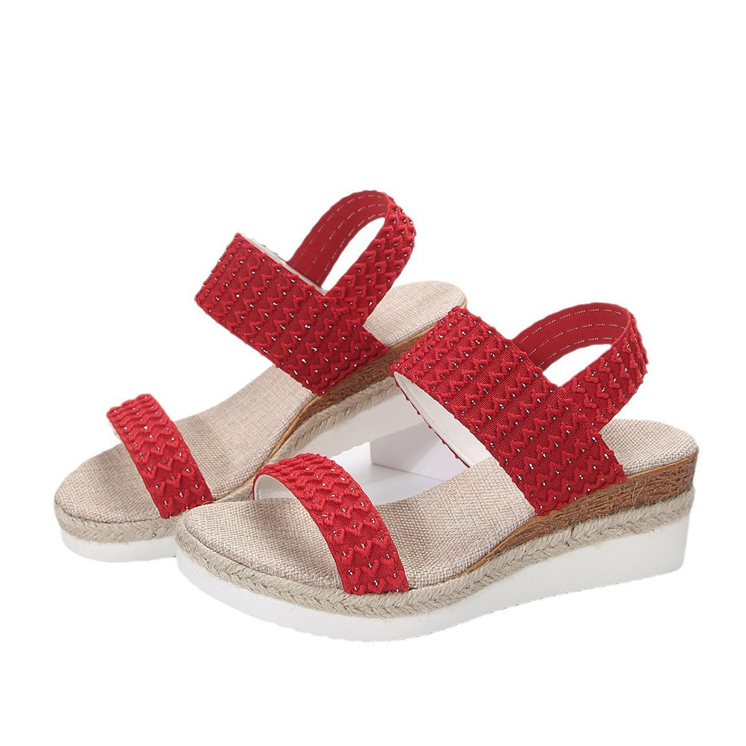 Damen Wedge-Sandalen mit dekorativem Riemendesign und bequemer Sohle R&B
