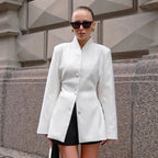Damen Oversized Blazerjacke mit elegantem Revers und modischem Schnitt R&B
